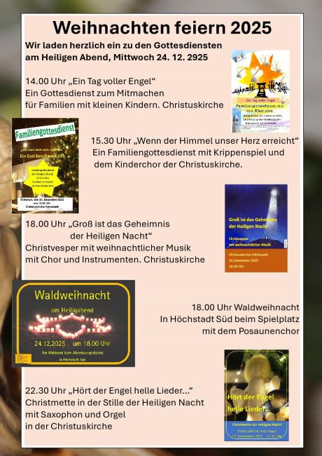 Gottesdienste Weihnachten 2025